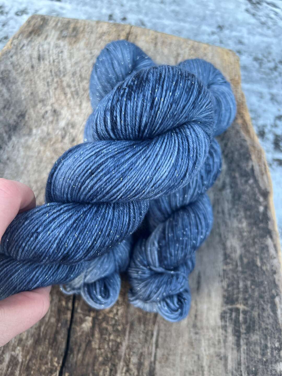 Glitter Merinosock - Blue magnolia
