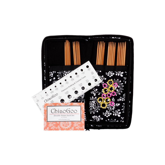 Chiaogoo- Bamboo Set knitting needles 15 cm - Double point sock set DPNs