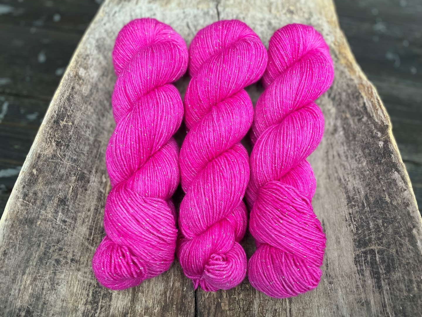 Glitter Merinosock - Hot pink