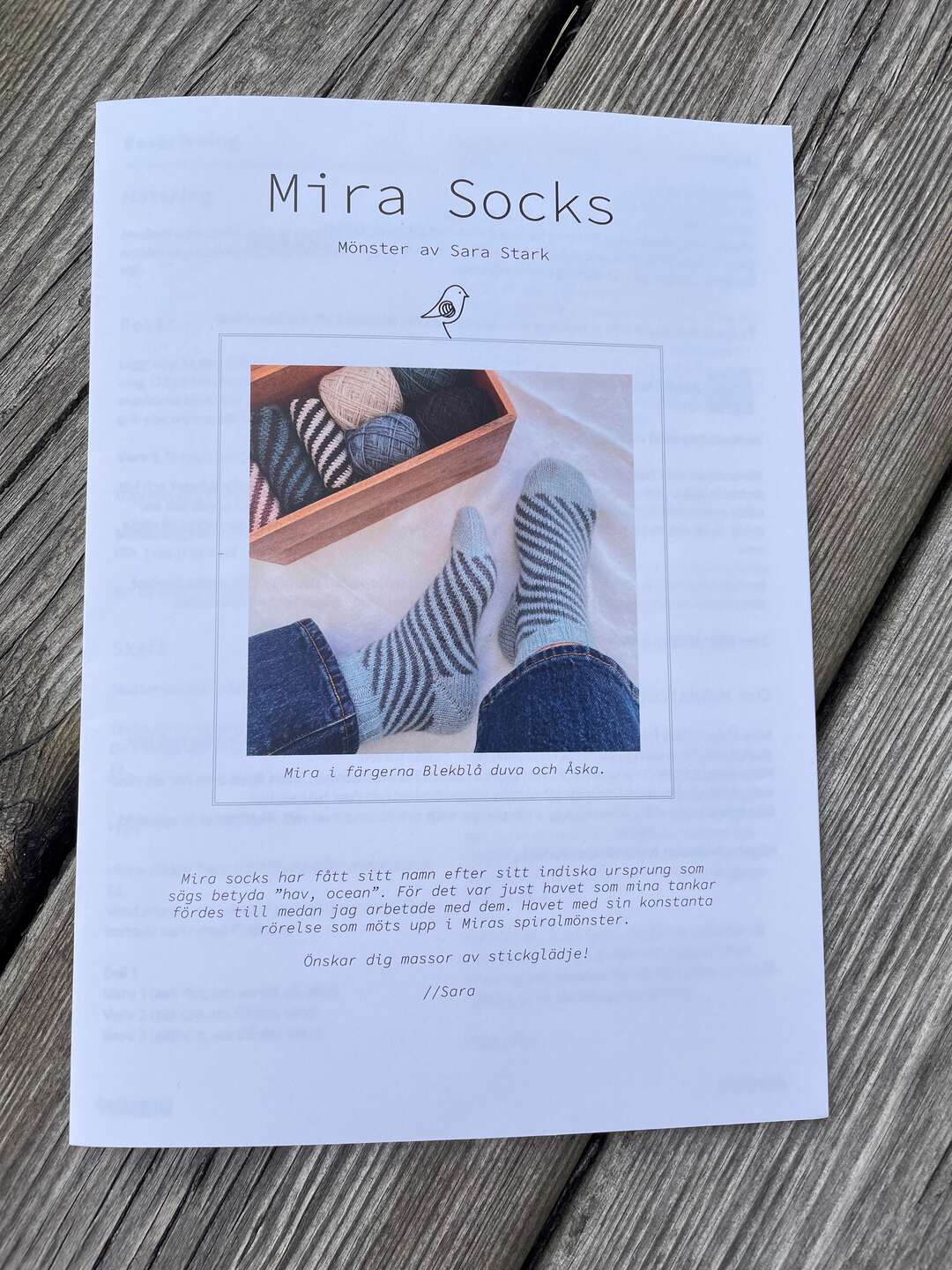 Mönster Sara Stark Blackbirdknits Mira socks