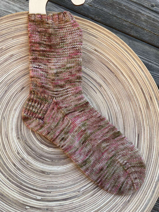 Vanilla socks knitted in November 2021 secret monthly yarn.