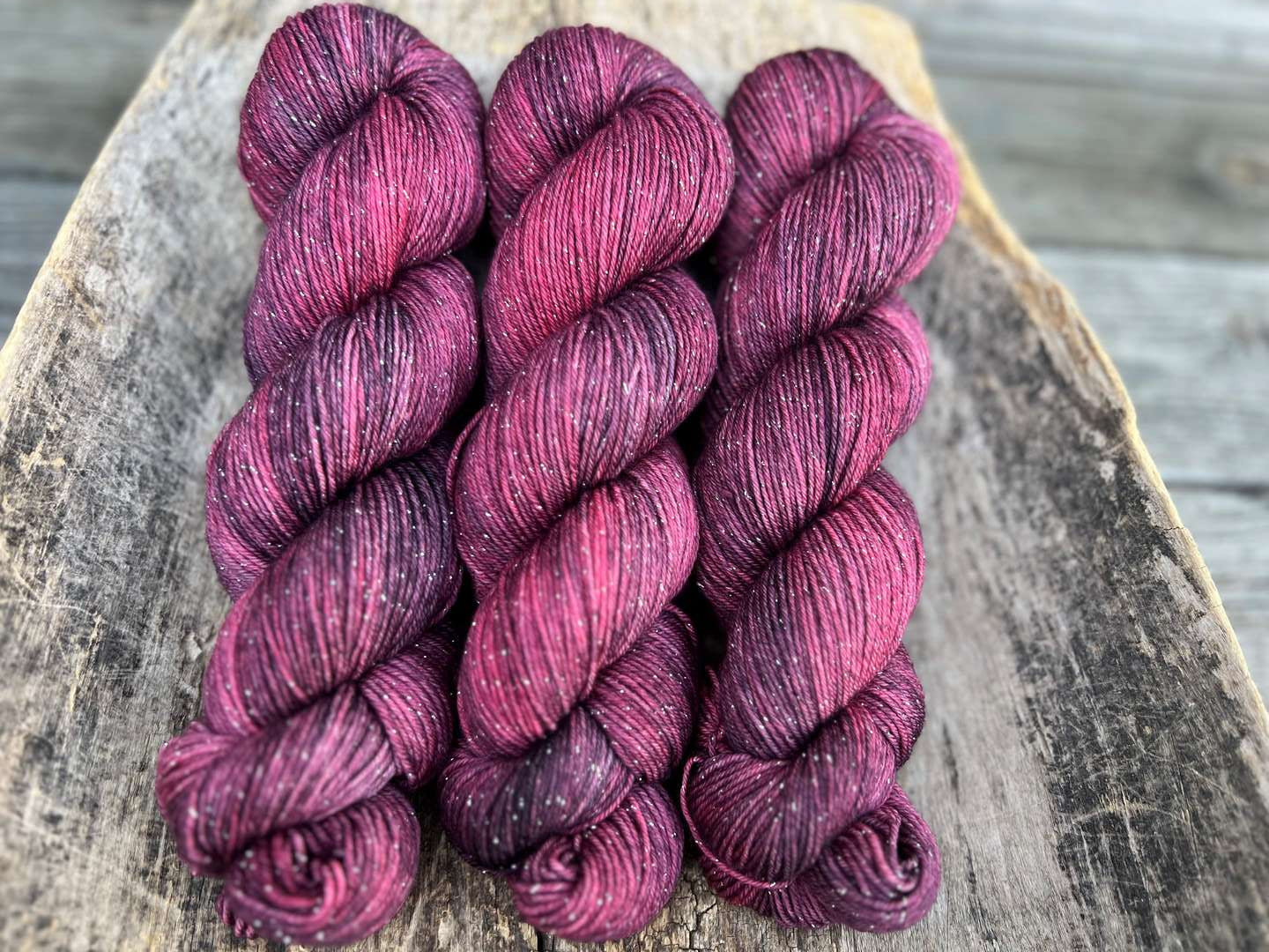 Glitter Merino sock - Black cherry