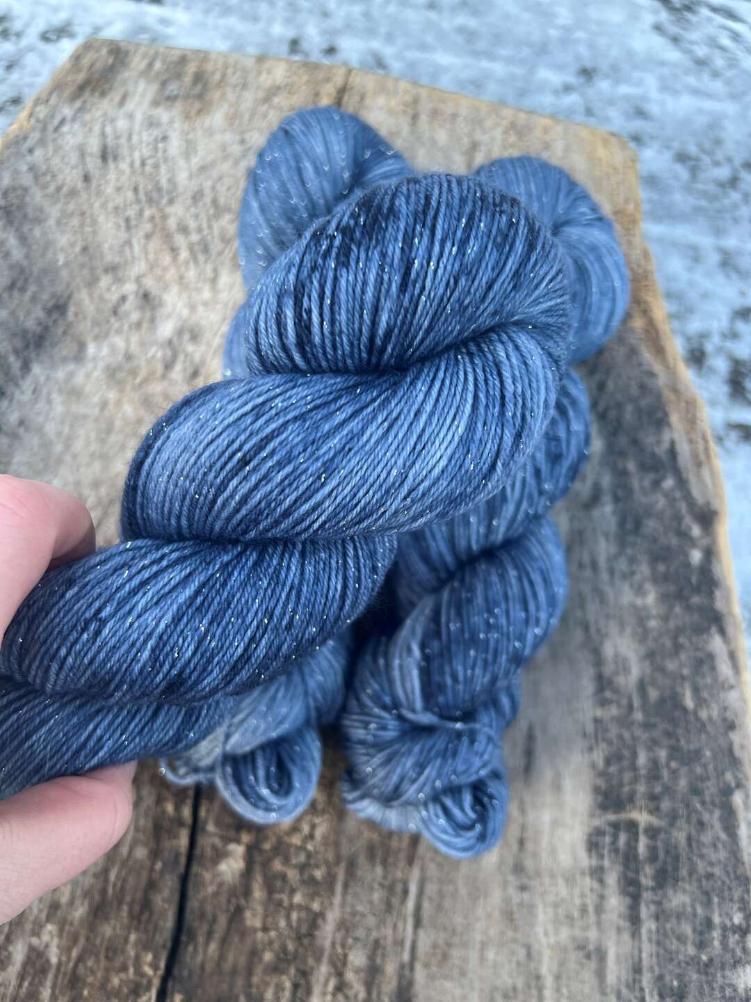 Glitter Merino sock - Blue magnolia