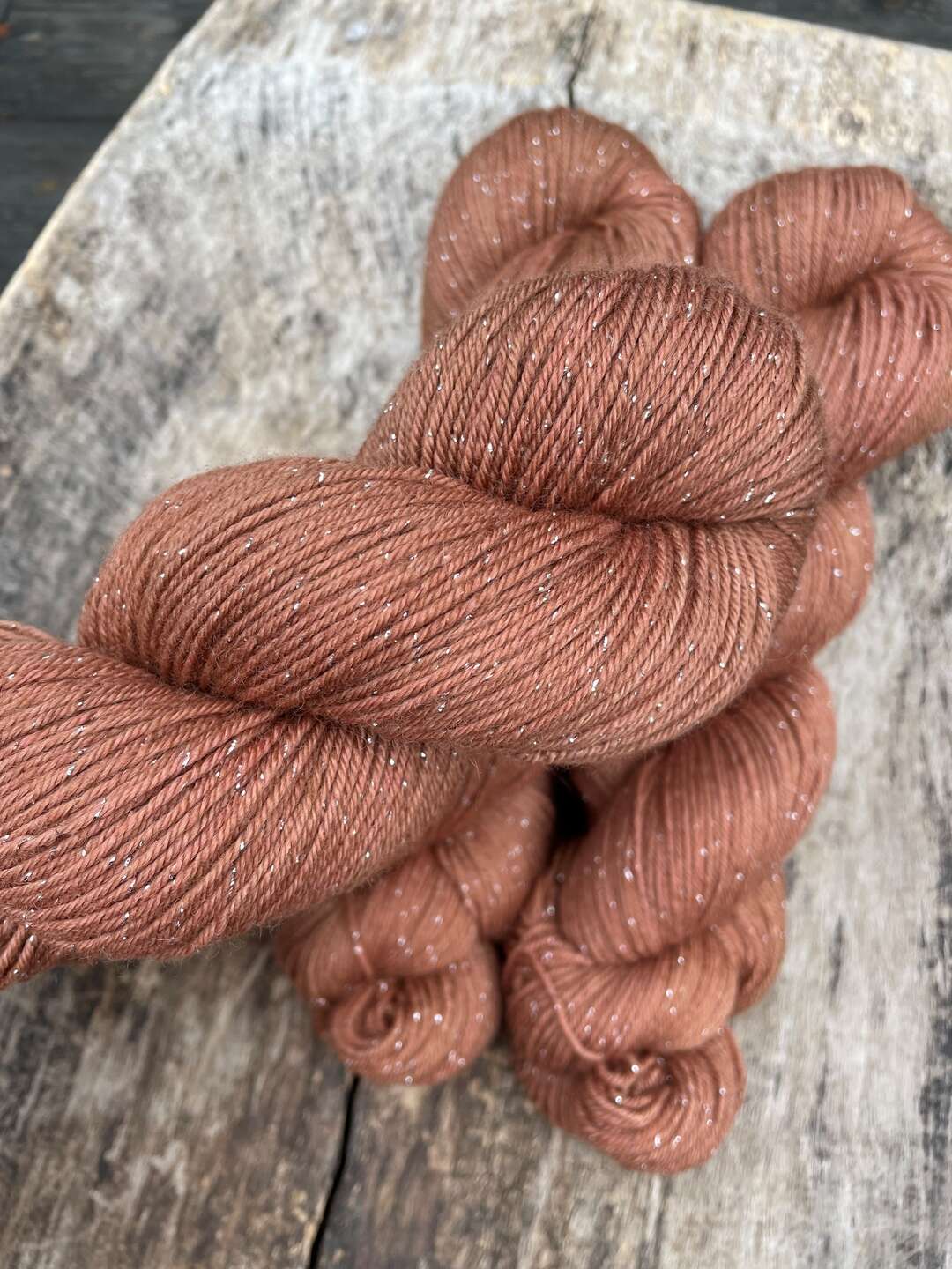 Glitter Merino Socks - Cinnamon