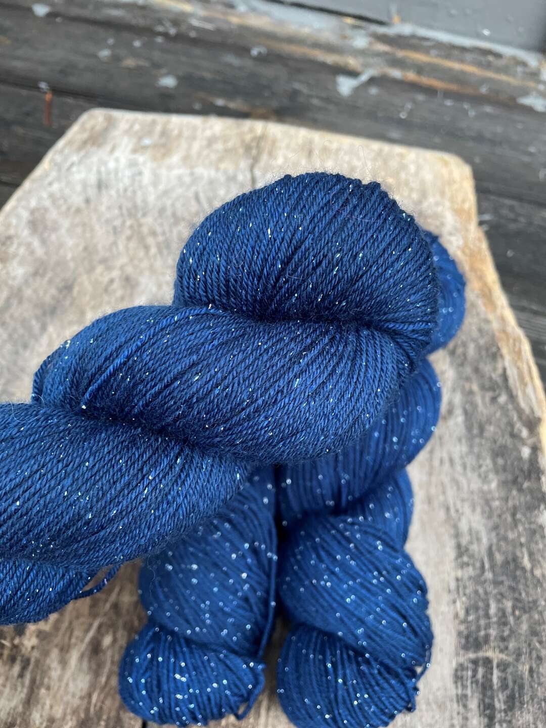 Glitter Merino sock - Deep blue