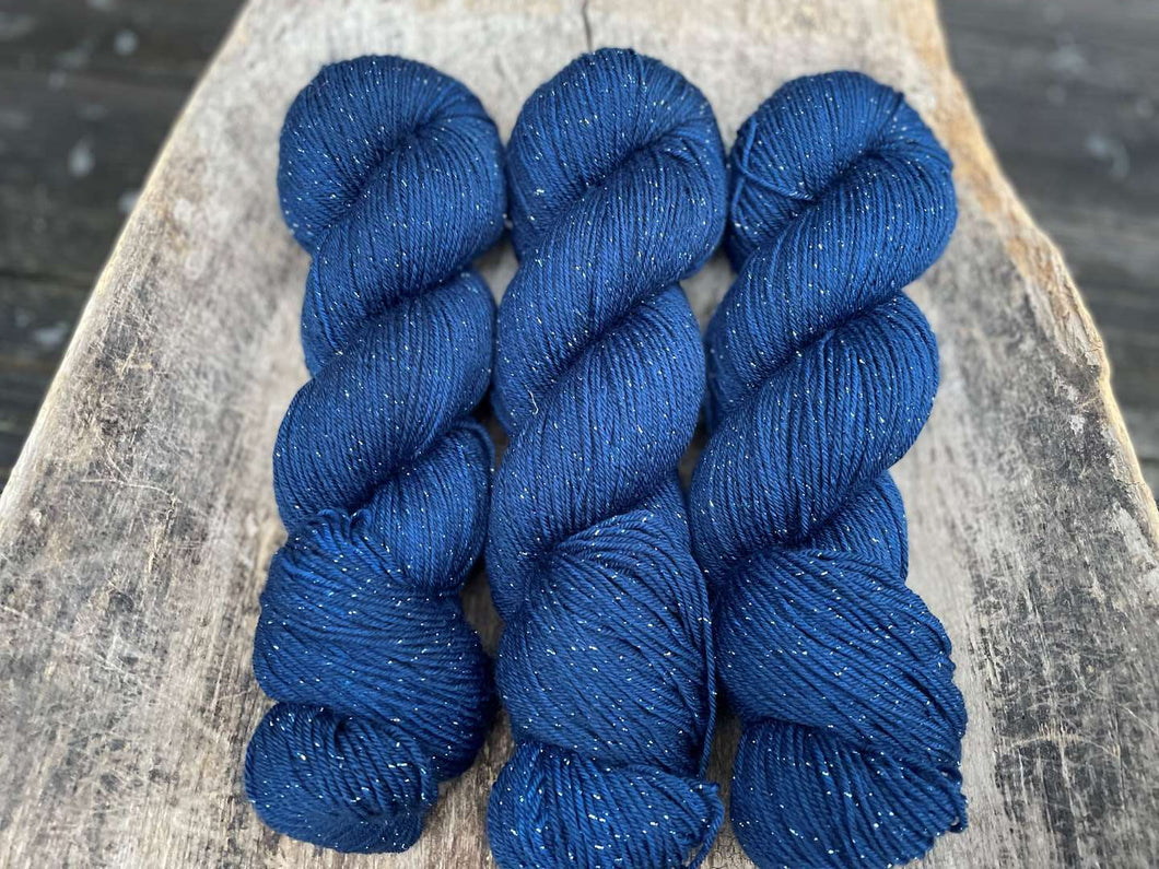 Glitter Merino sock - Deep blue