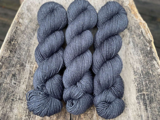 Glitter Merinosock - Deep grey