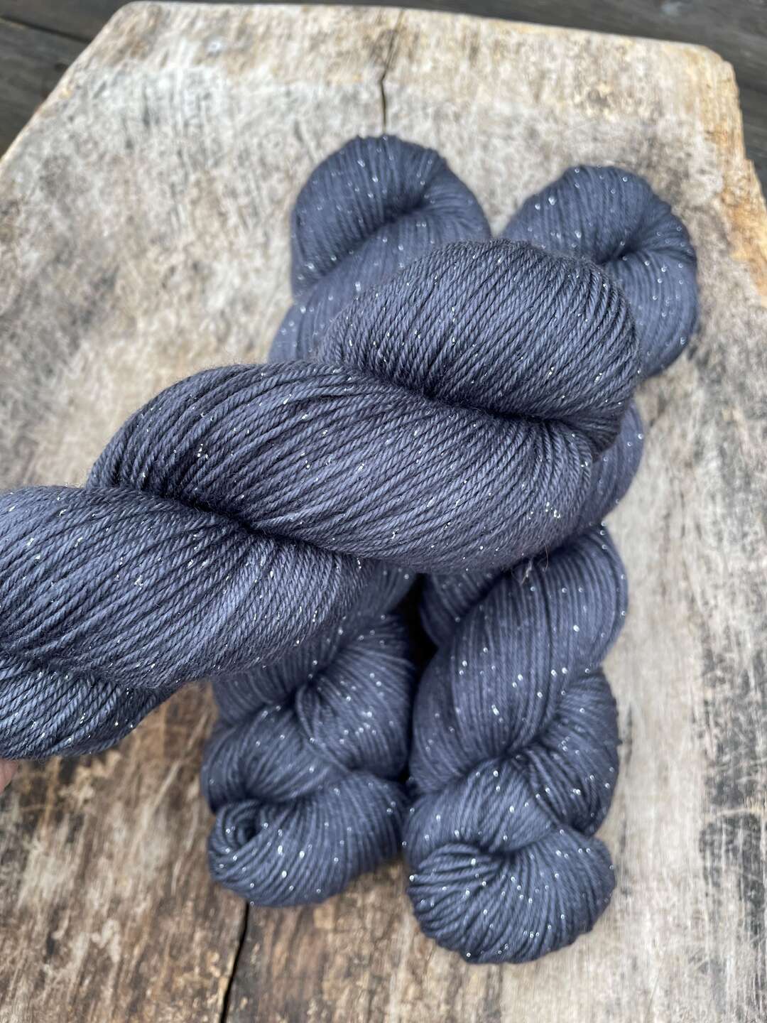 Glitter Merino sock - Deep grey