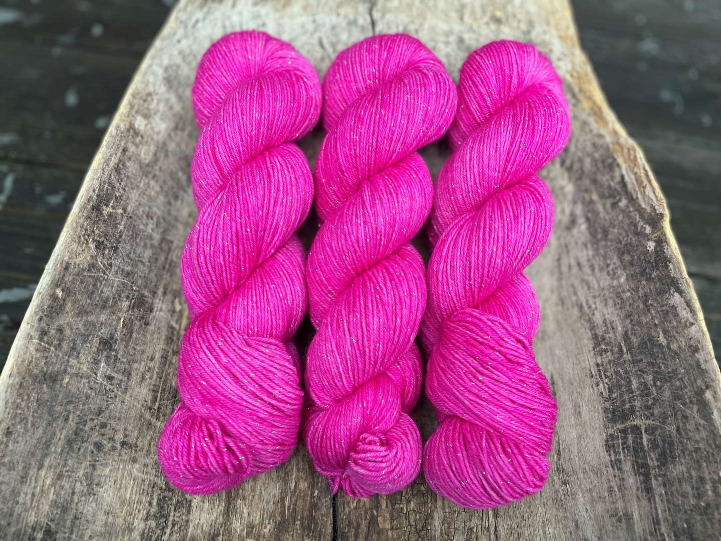 Glitter Merino sock - Hot pink