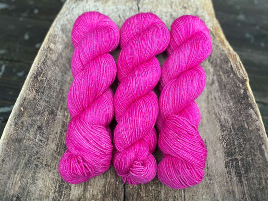 Glitter Merinosock - Hot pink