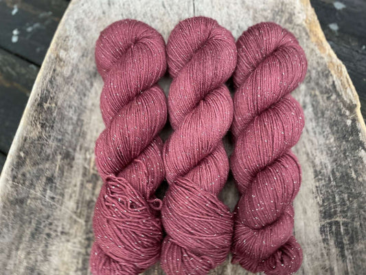 Glitter Merino Socks - Dark Raspberry