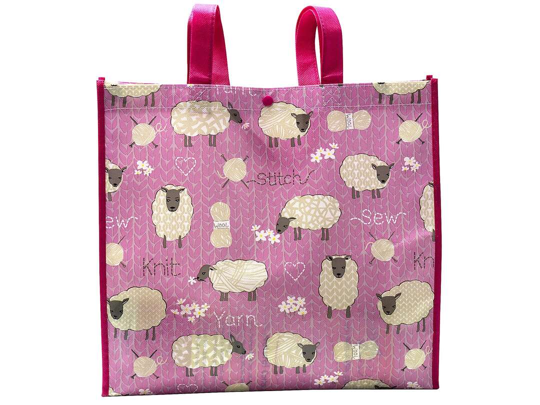 Pink shopping bag with sheep