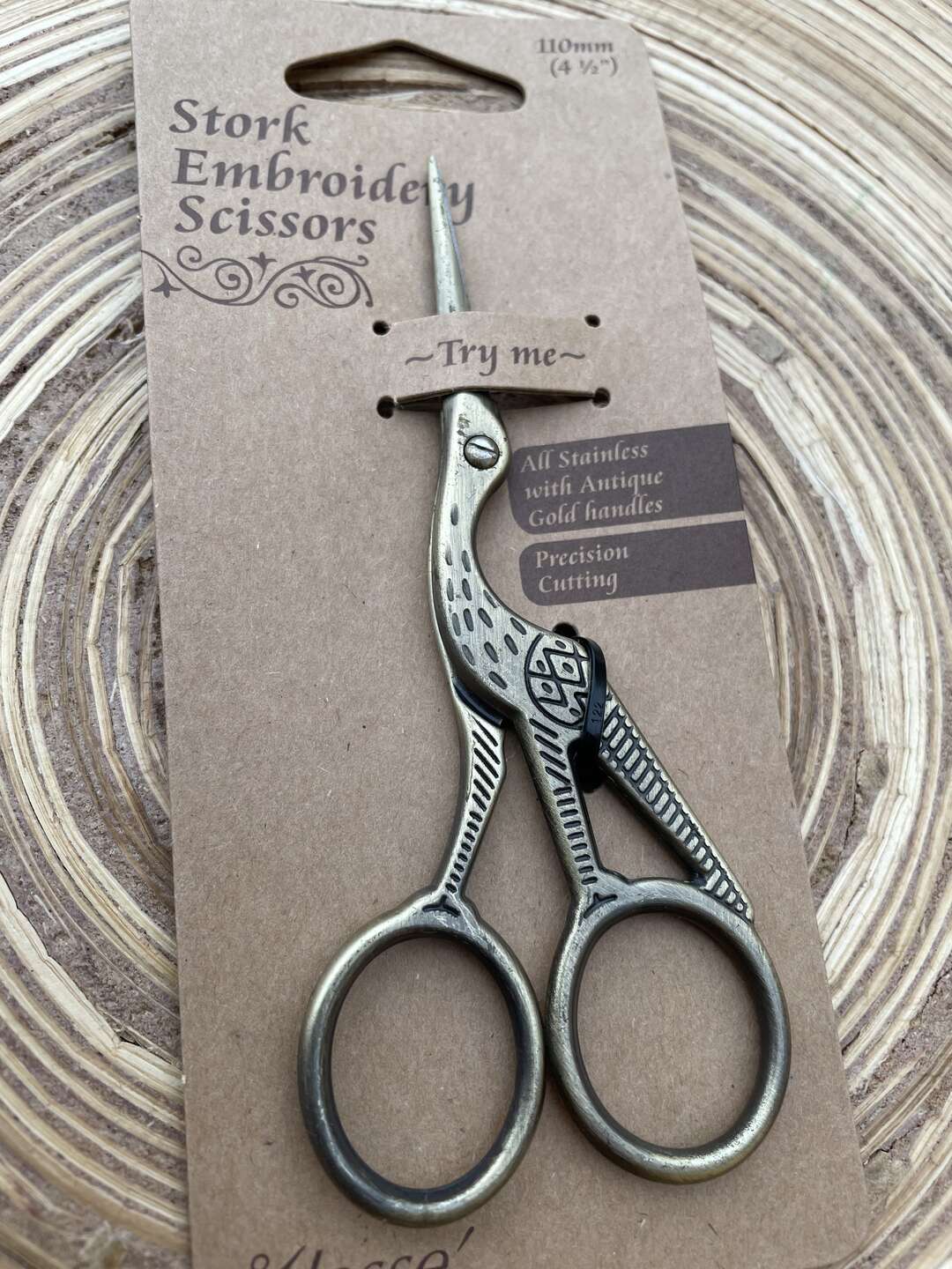 Stork embroidery scissor