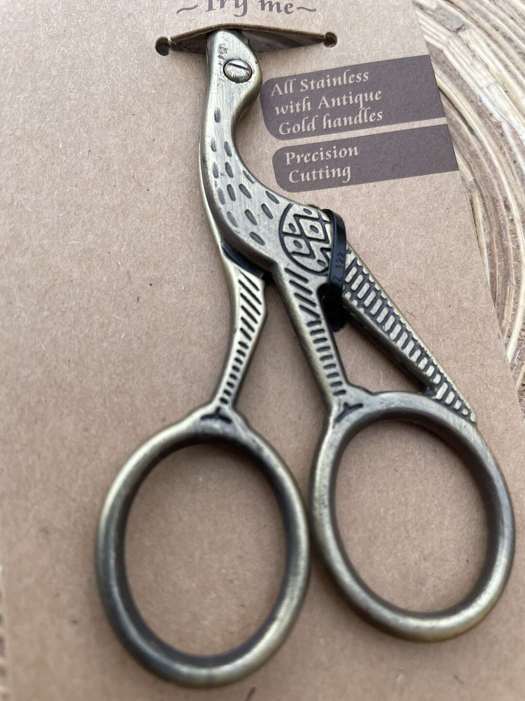 Stork embroidery scissor