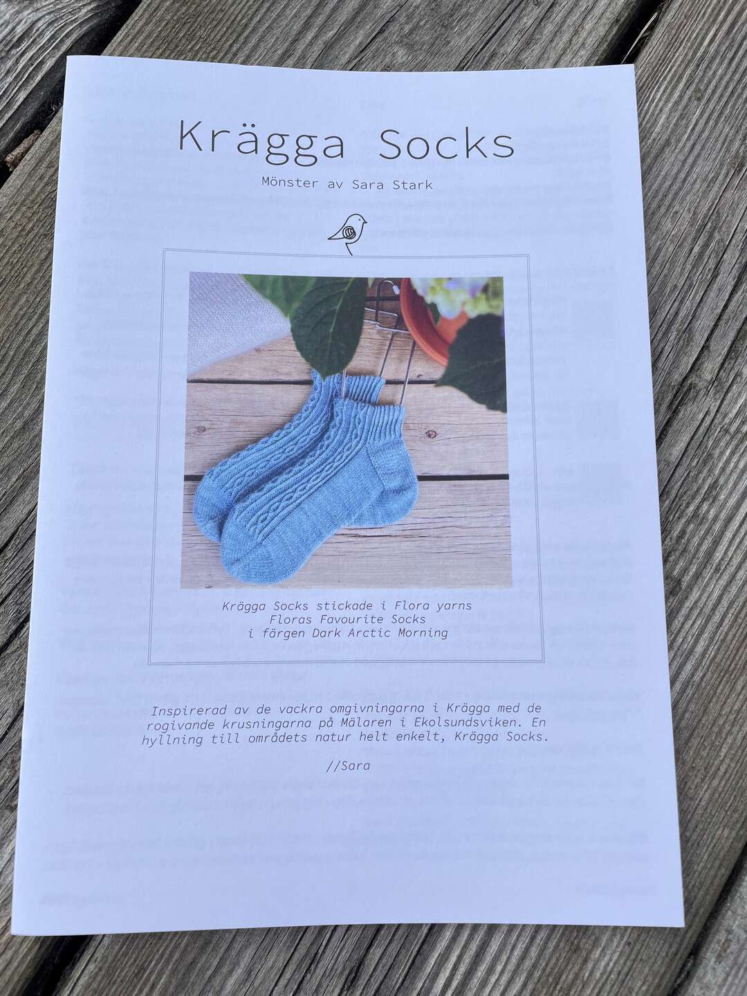 Mönster Sara Stark Blackbirdknits Krägga socks